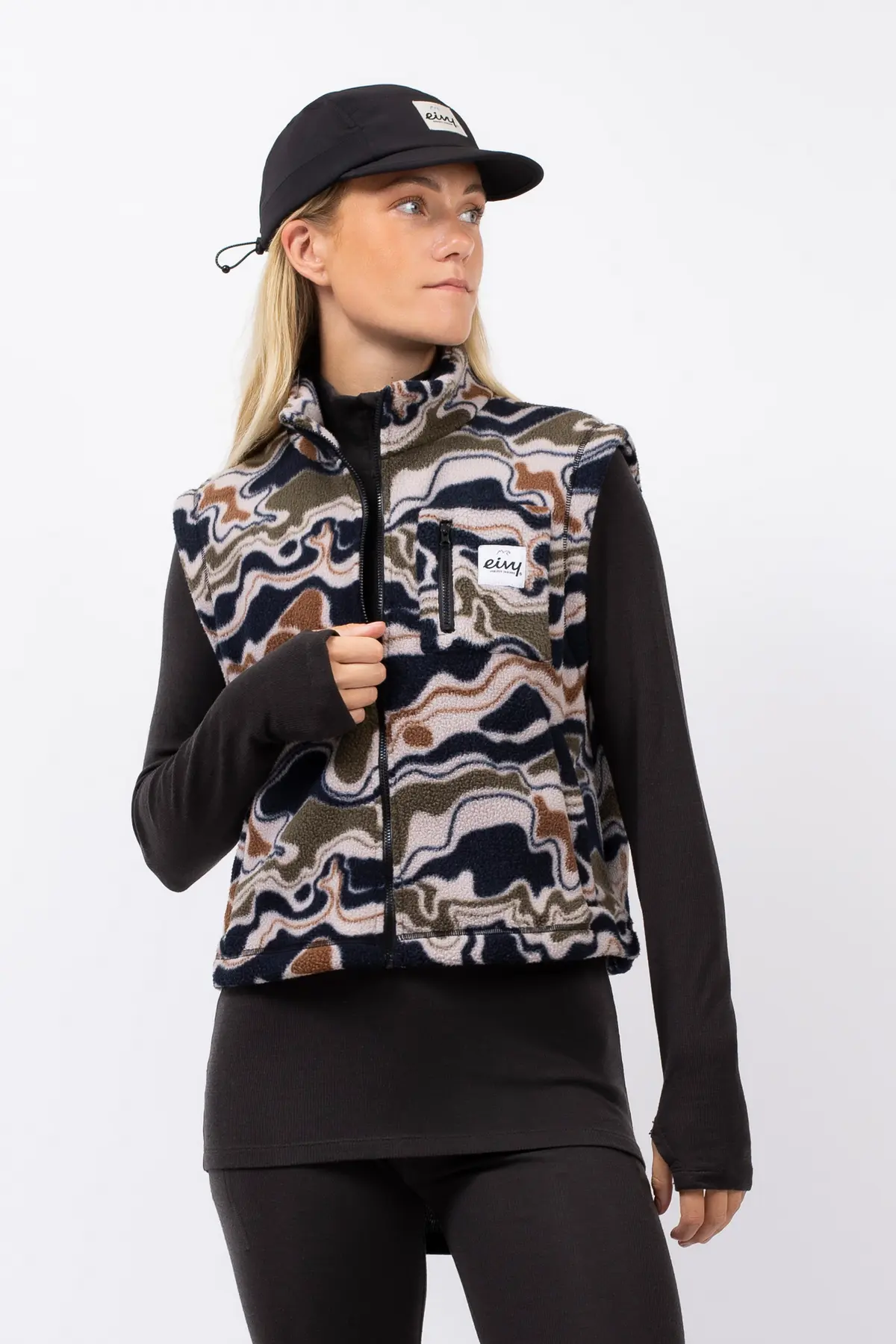 Boxy Sherpa Vest - Curve Camo