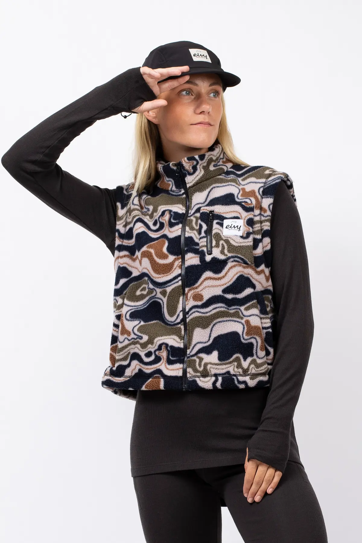 Boxy Sherpa Vest - Curve Camo