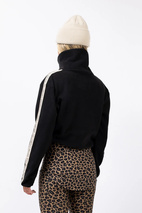 Peg Zip Cropped Fleece - Black