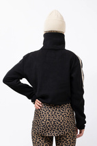 Peg Zip Cropped Fleece - Black