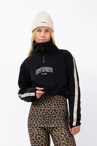 Peg Zip Cropped Fleece - Black