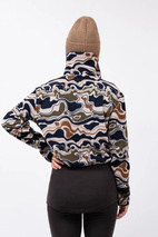 Peg Zip Cropped Fleece - Curve Camo