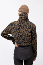 Peg Zip Cropped Fleece - Leopard