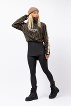 Peg Zip Cropped Fleece - Leopard
