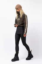 Peg Zip Cropped Fleece - Leopard