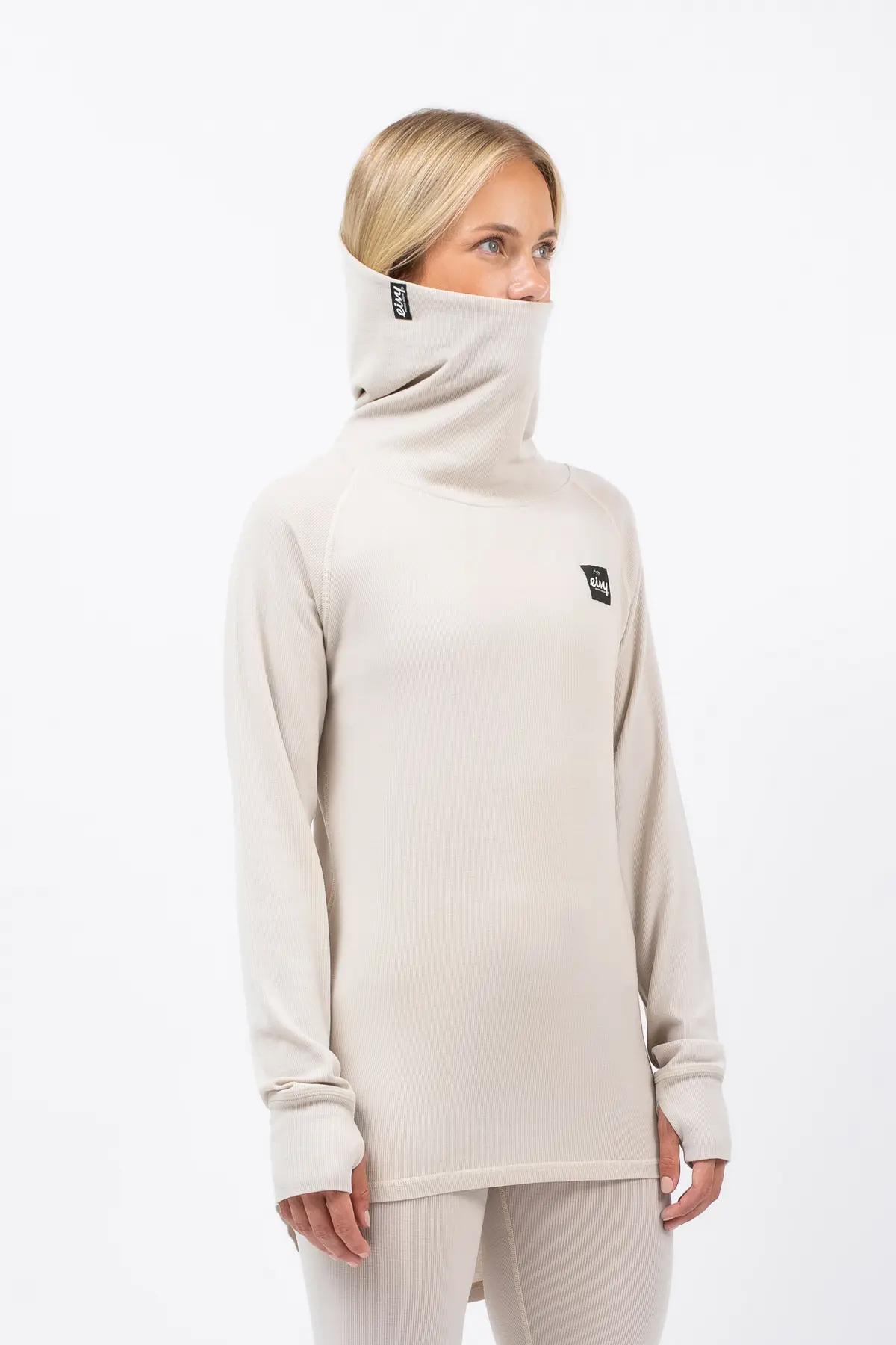 Icecold Merino Wool Gaiter Rib Top - Faded Cloud