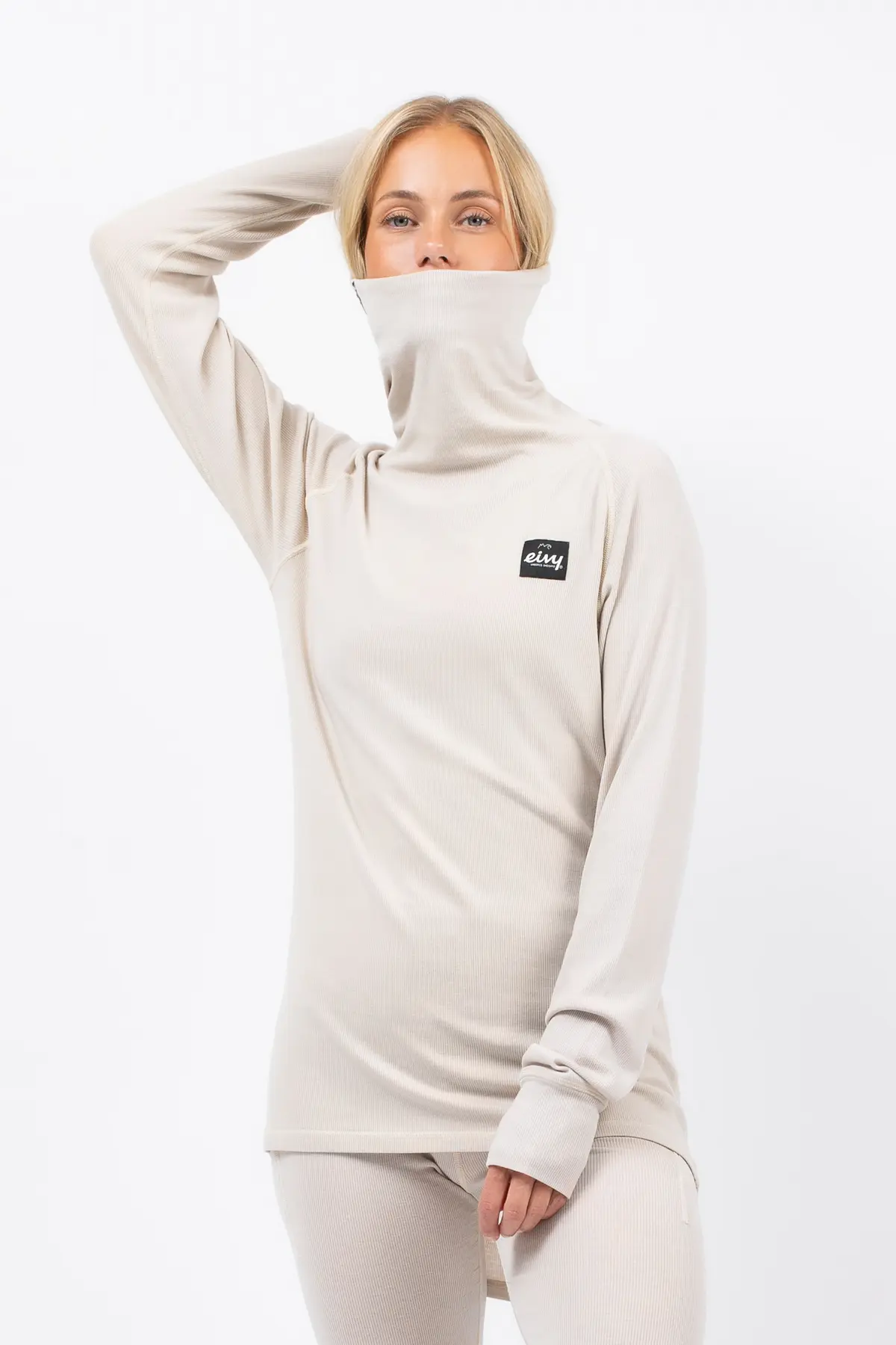 Icecold Merino Wool Gaiter Rib Top - Faded Cloud Icecold Merino Wool Gaiter Rib Top - Faded Cloud