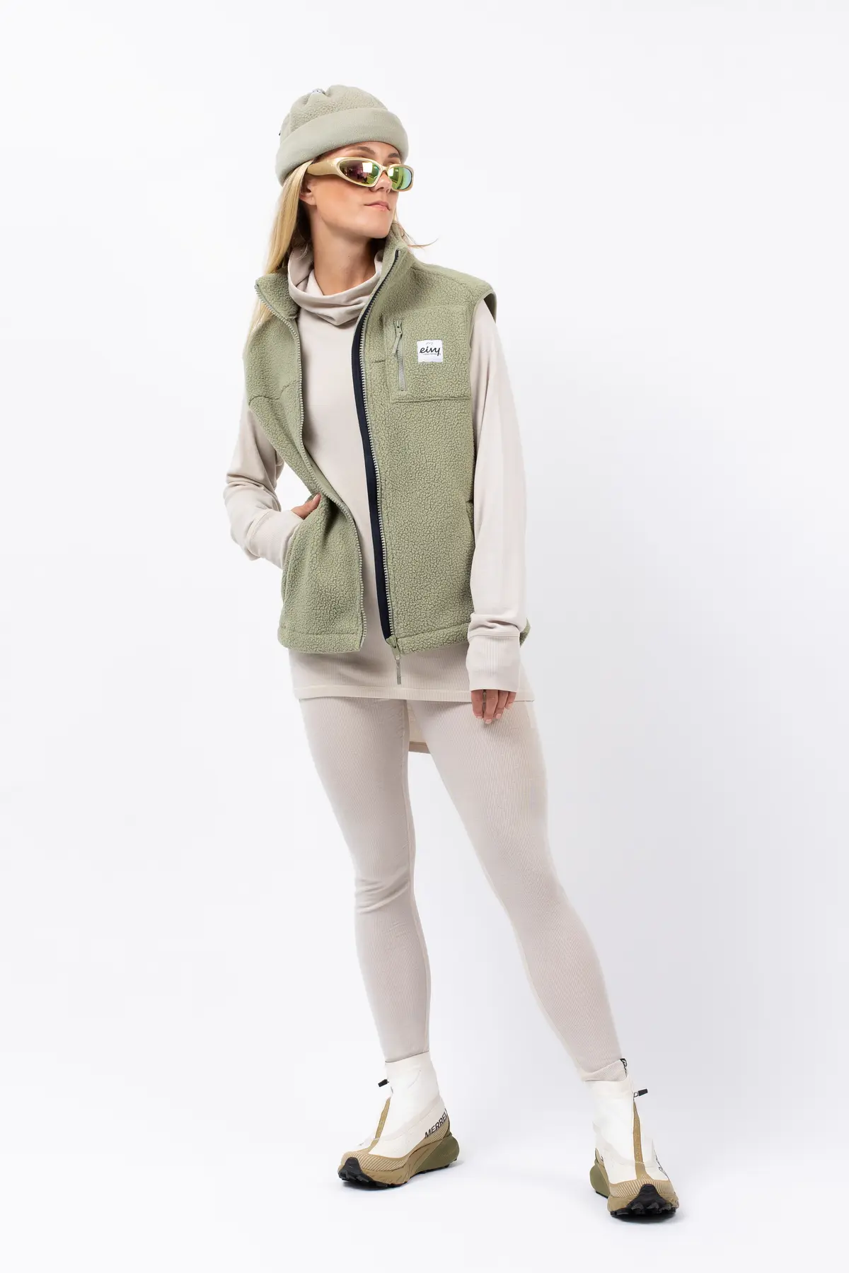 Icecold Merino Wool Gaiter Rib Top - Faded Cloud