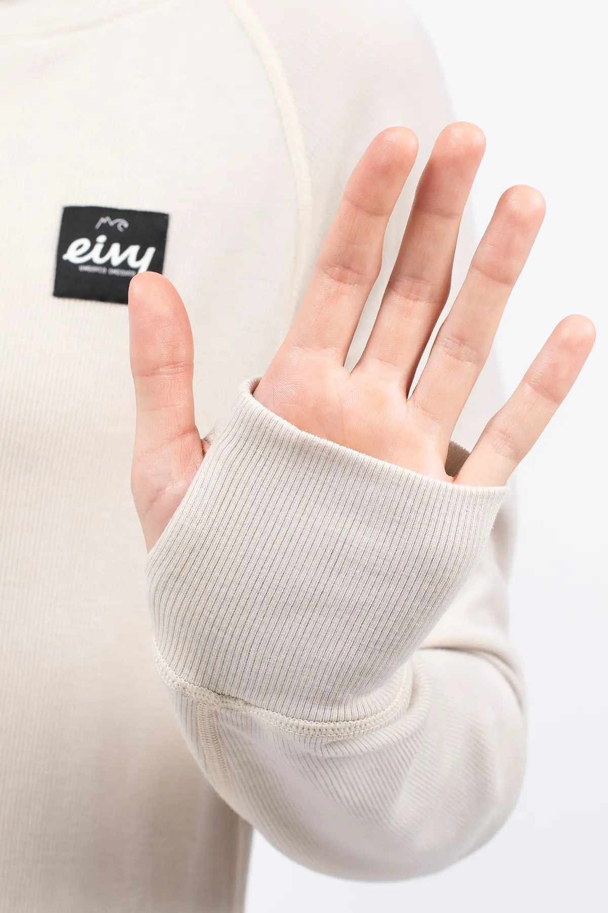 Icecold Merino Wool Gaiter Rib Top - Faded Cloud