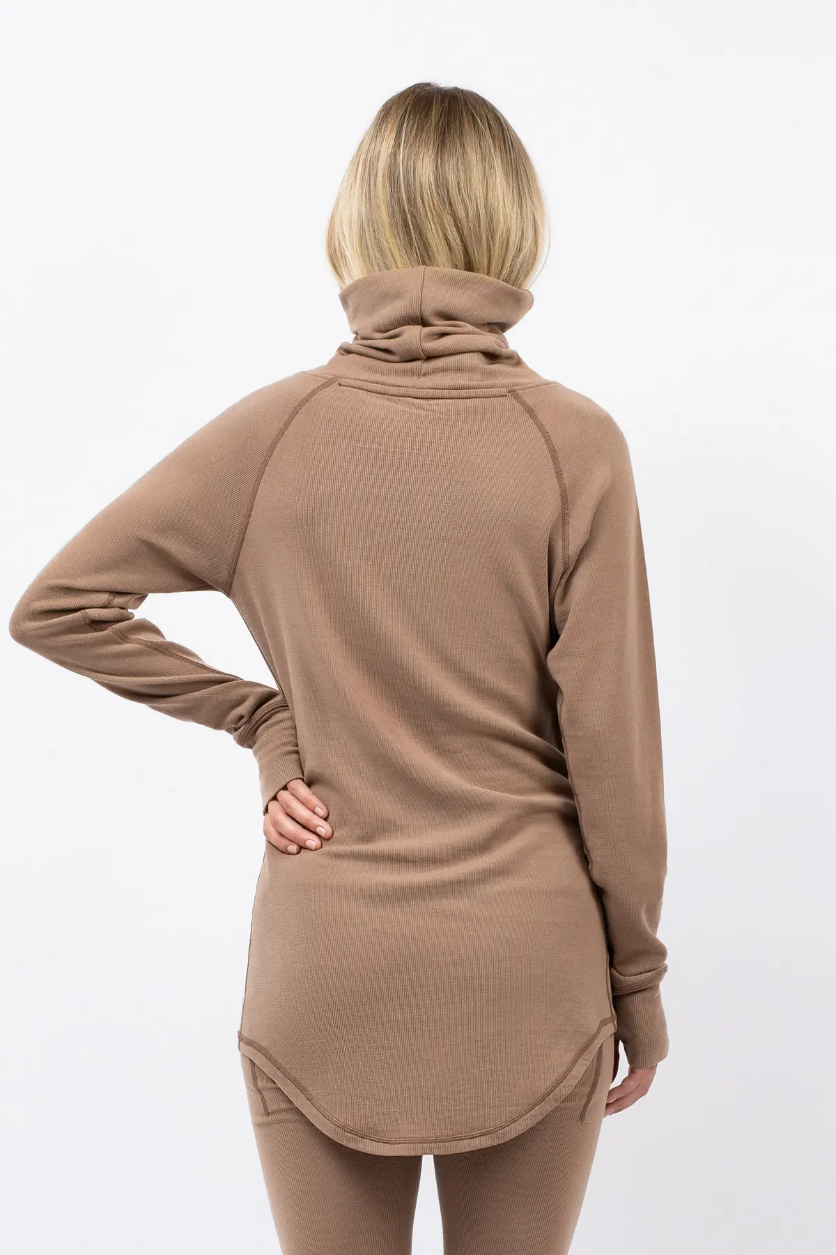 Icecold Merino Wool Gaiter Rib Top - Faded Coffee