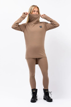 Icecold Merino Wool Gaiter Rib Top - Faded Coffee