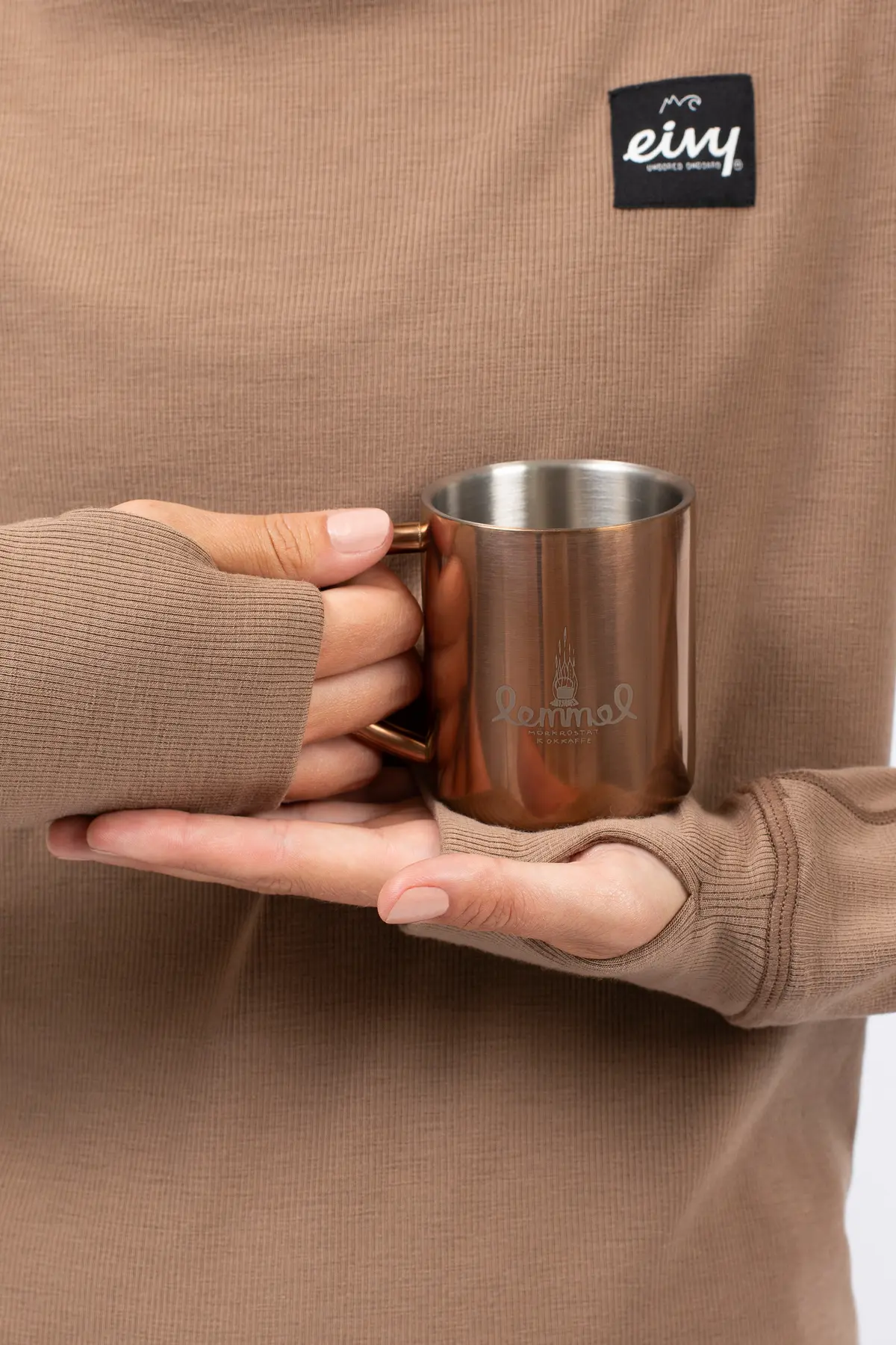 Icecold Merino Wool Gaiter Rib Top - Faded Coffee