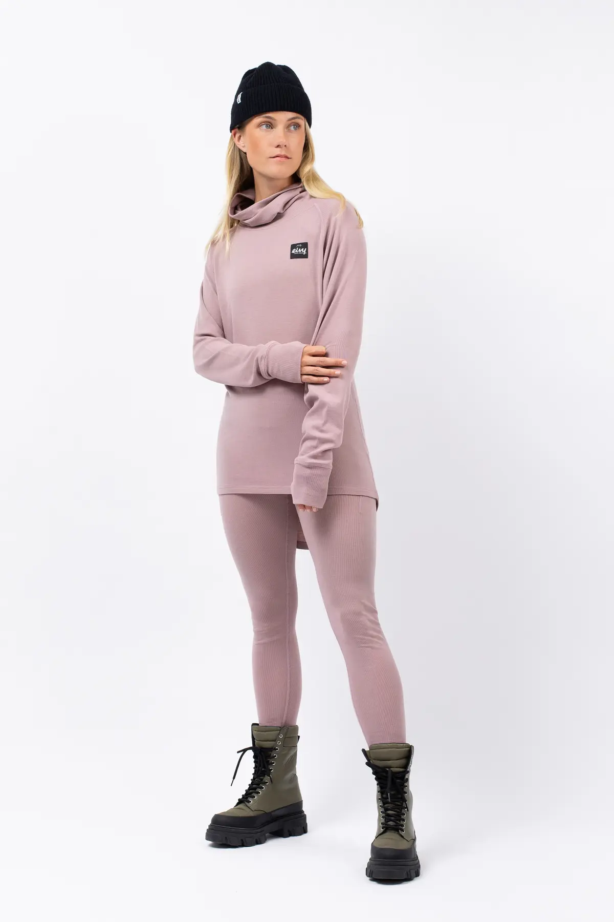 Icecold Merino Wool Gaiter Rib Top - Faded Woodrose Icecold Merino Wool Gaiter Rib Top - Faded Woodrose