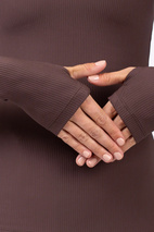 Journey Rib Top - Chocolate