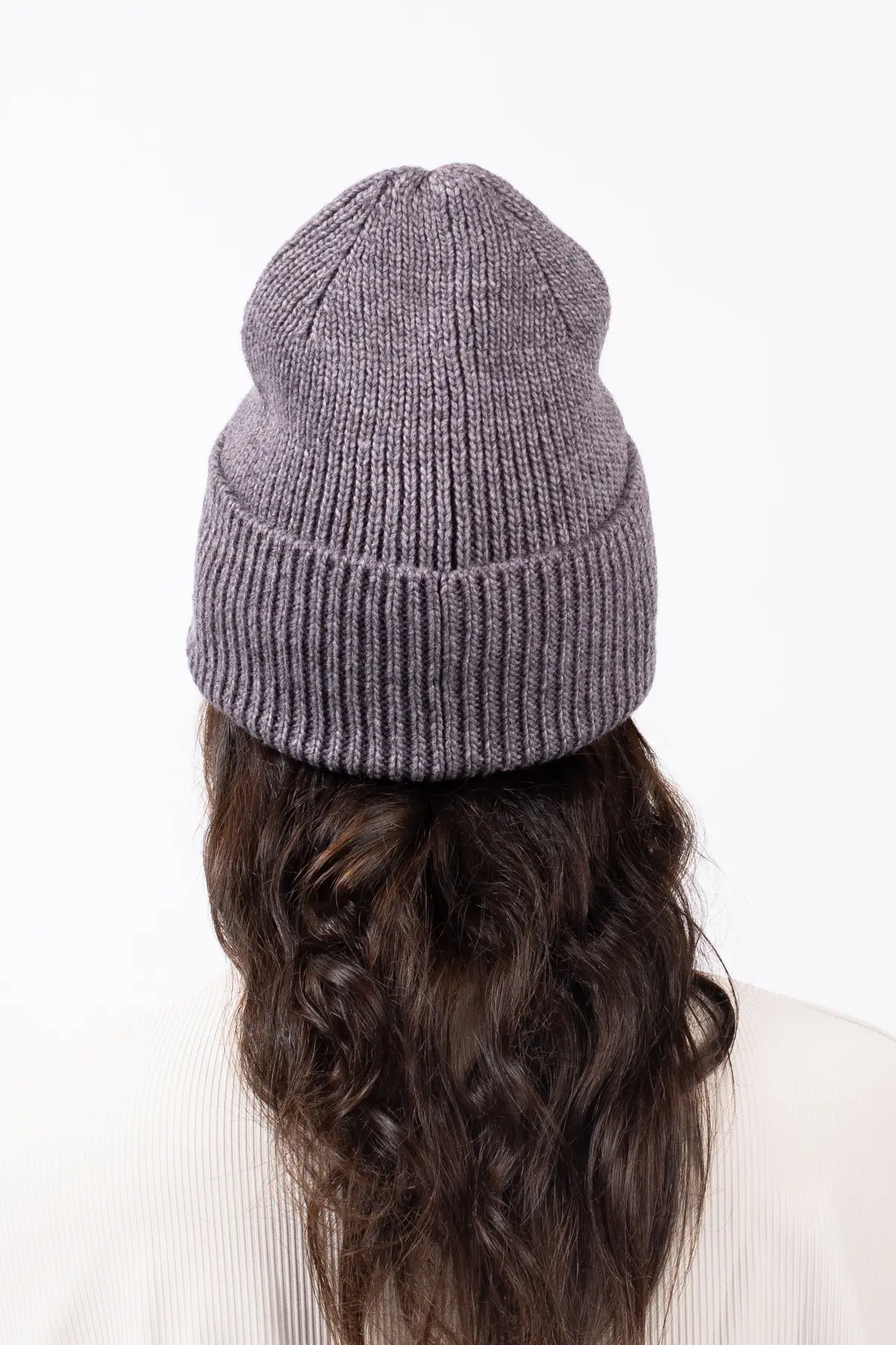 Easter Rib Wool Beanie - Grey Melange