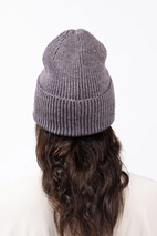 Easter Rib Wool Beanie - Grey Melange