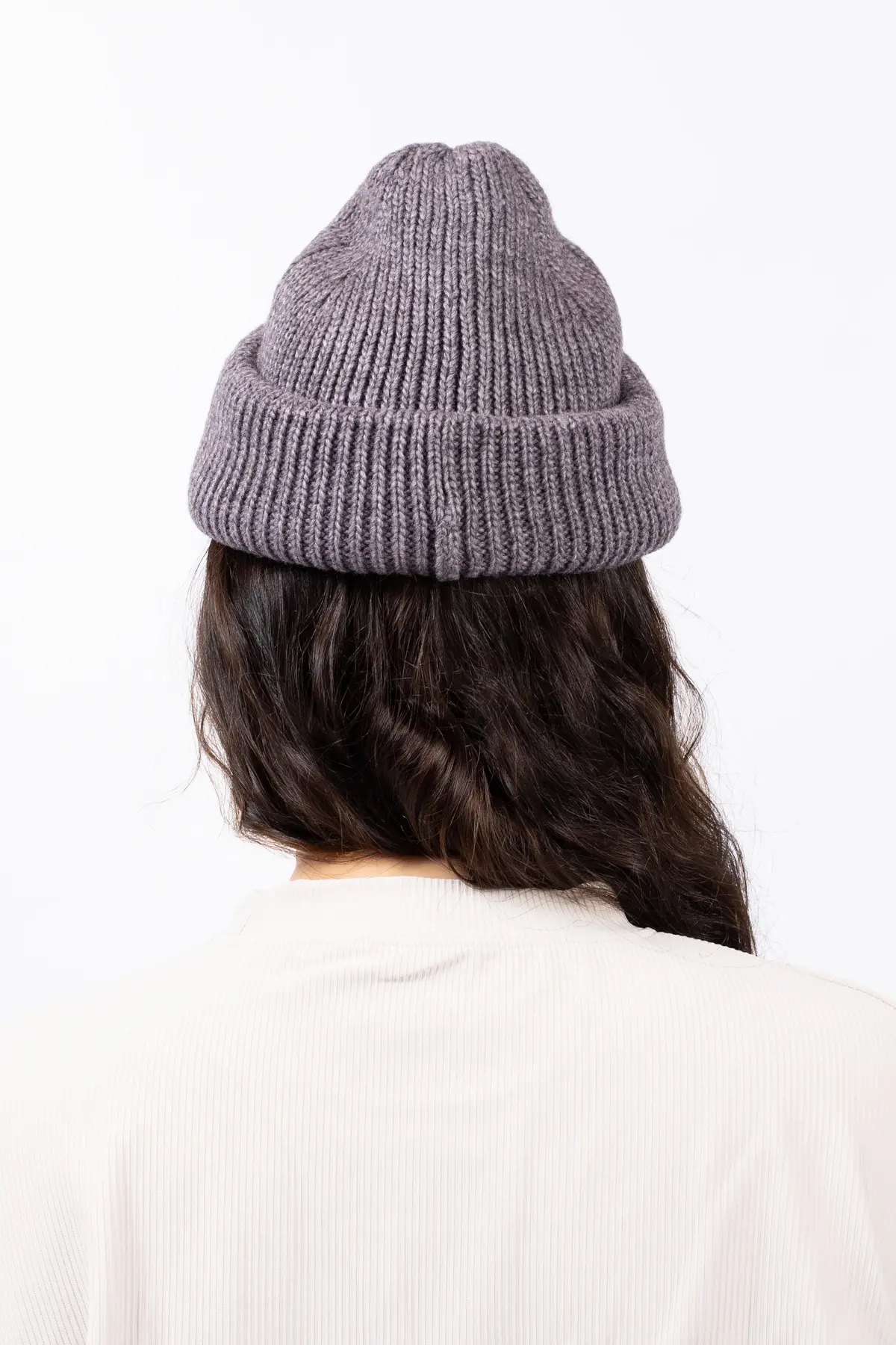 Easter Rib Wool Beanie - Grey Melange