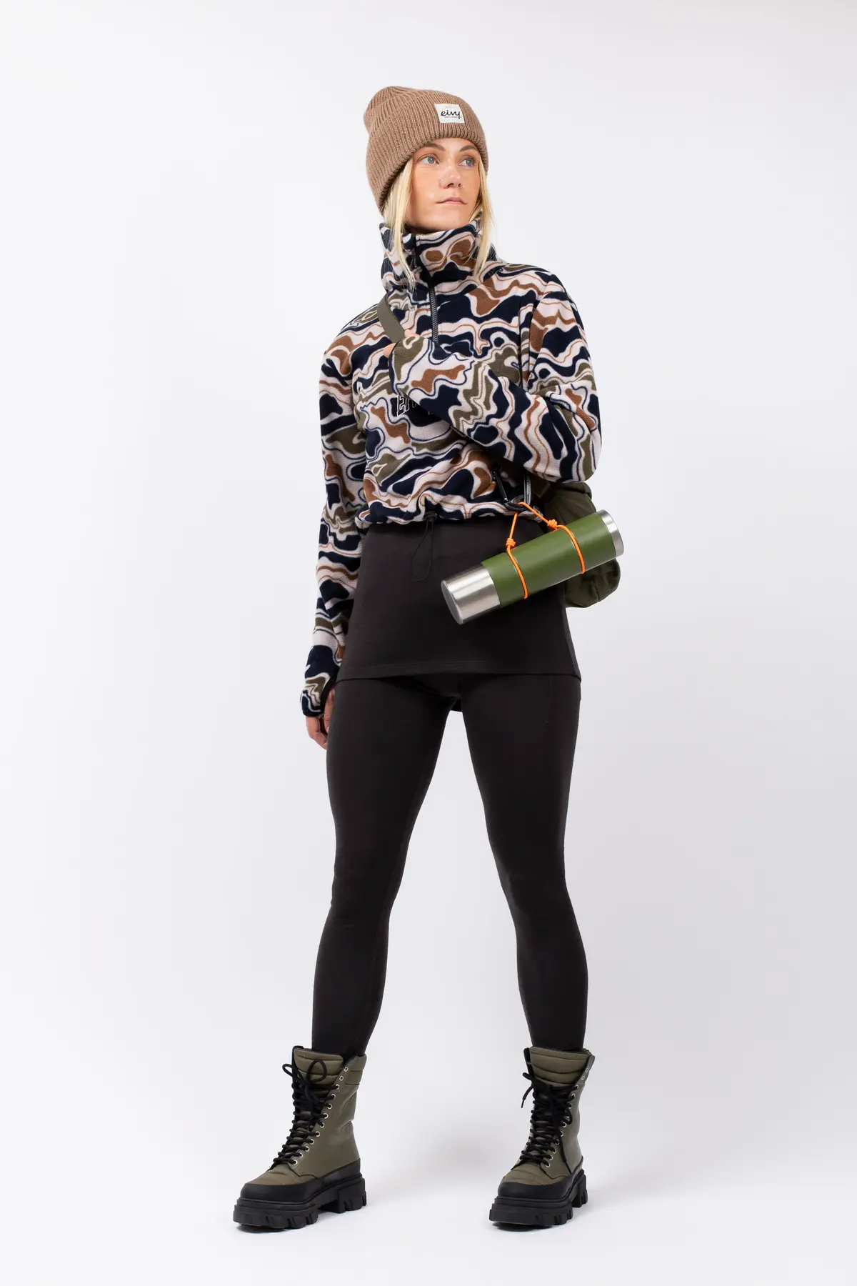 Peg Zip Cropped Fleece - Curve Camo