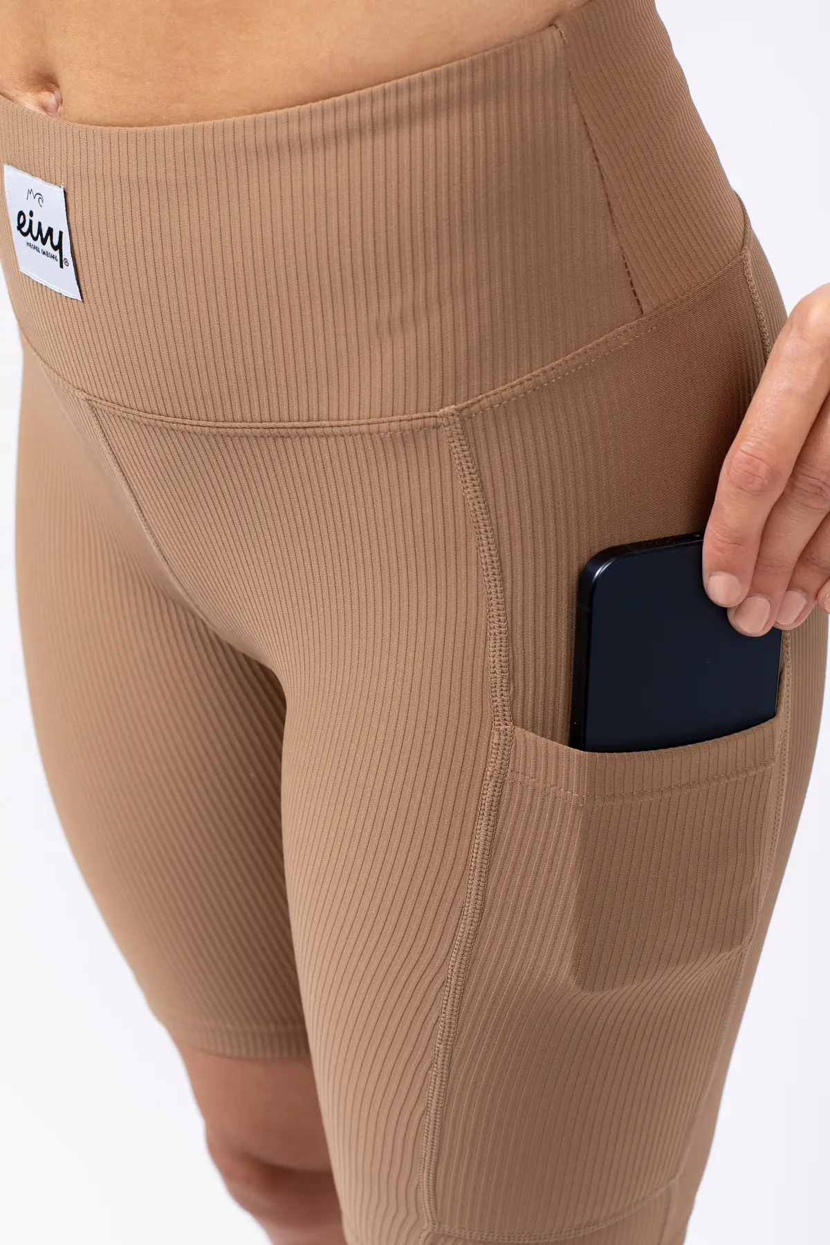 Venture Rib Biker Shorts - Faded Coffee