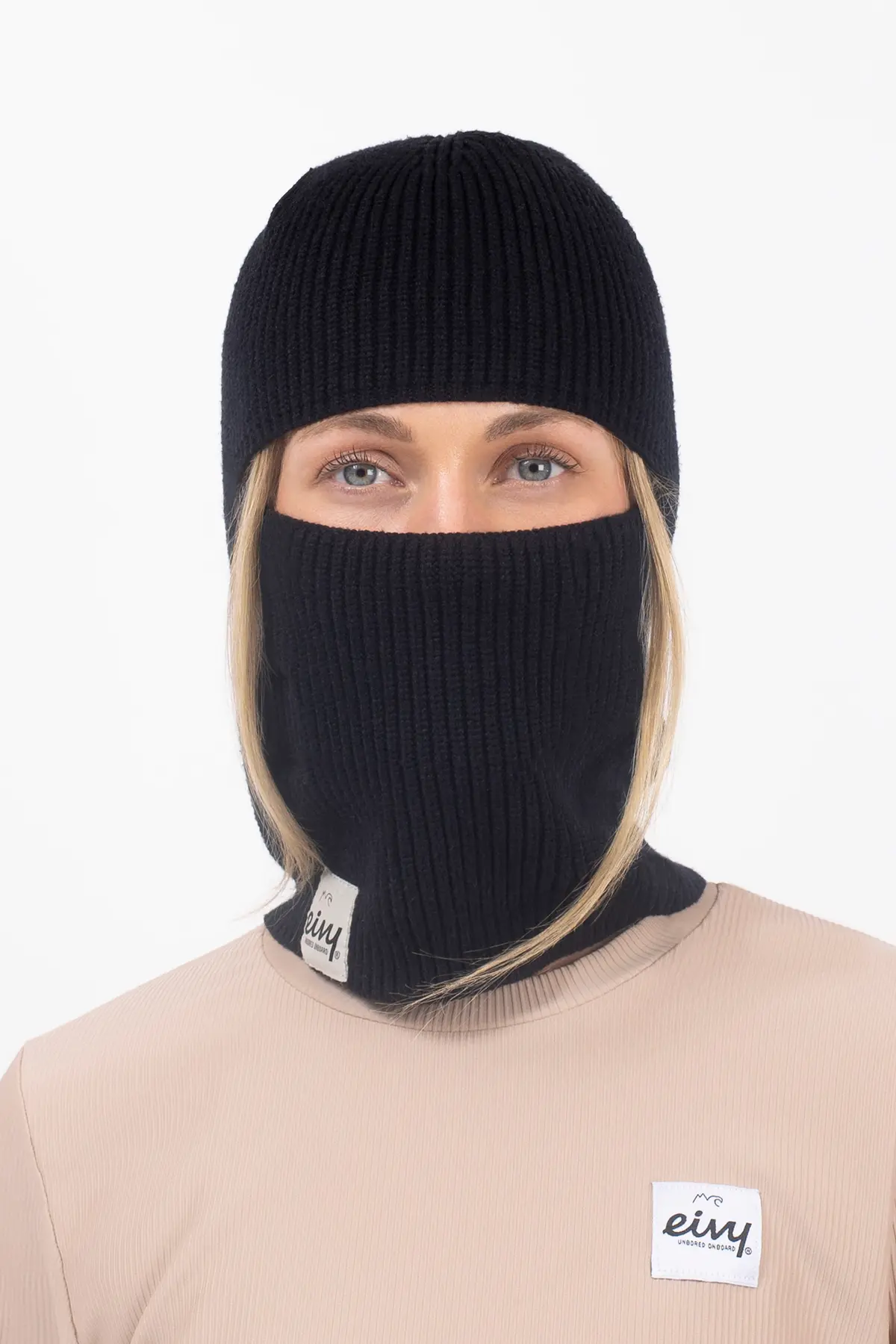 Foldable Knit Balaclava Beanie - Black | One Size