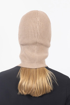 Foldable Knit Balaclava Beanie - Sand | One Size