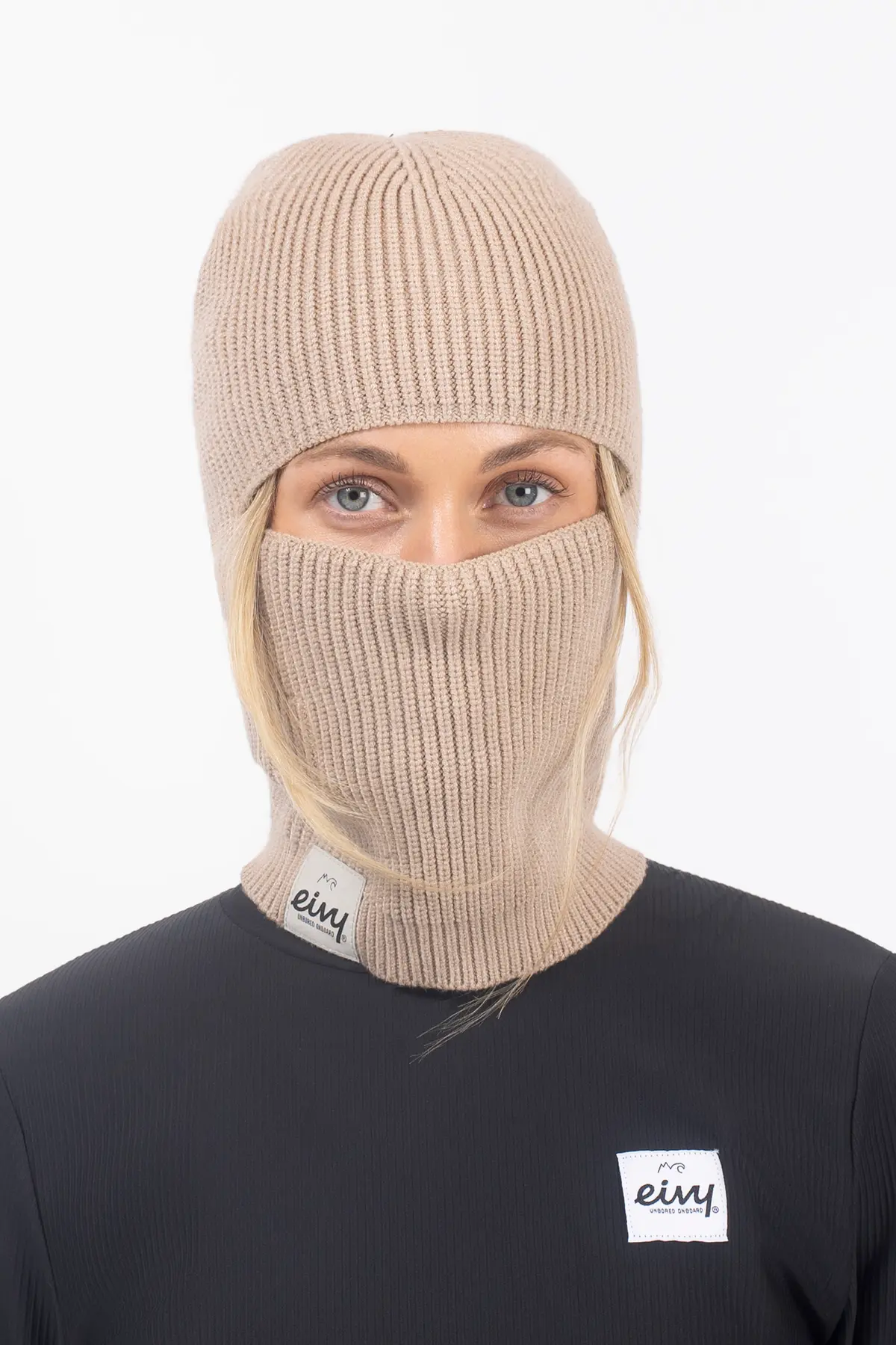 Foldable Knit Balaclava Beanie - Sand | One Size