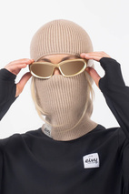 Foldable Knit Balaclava Beanie - Sand | One Size