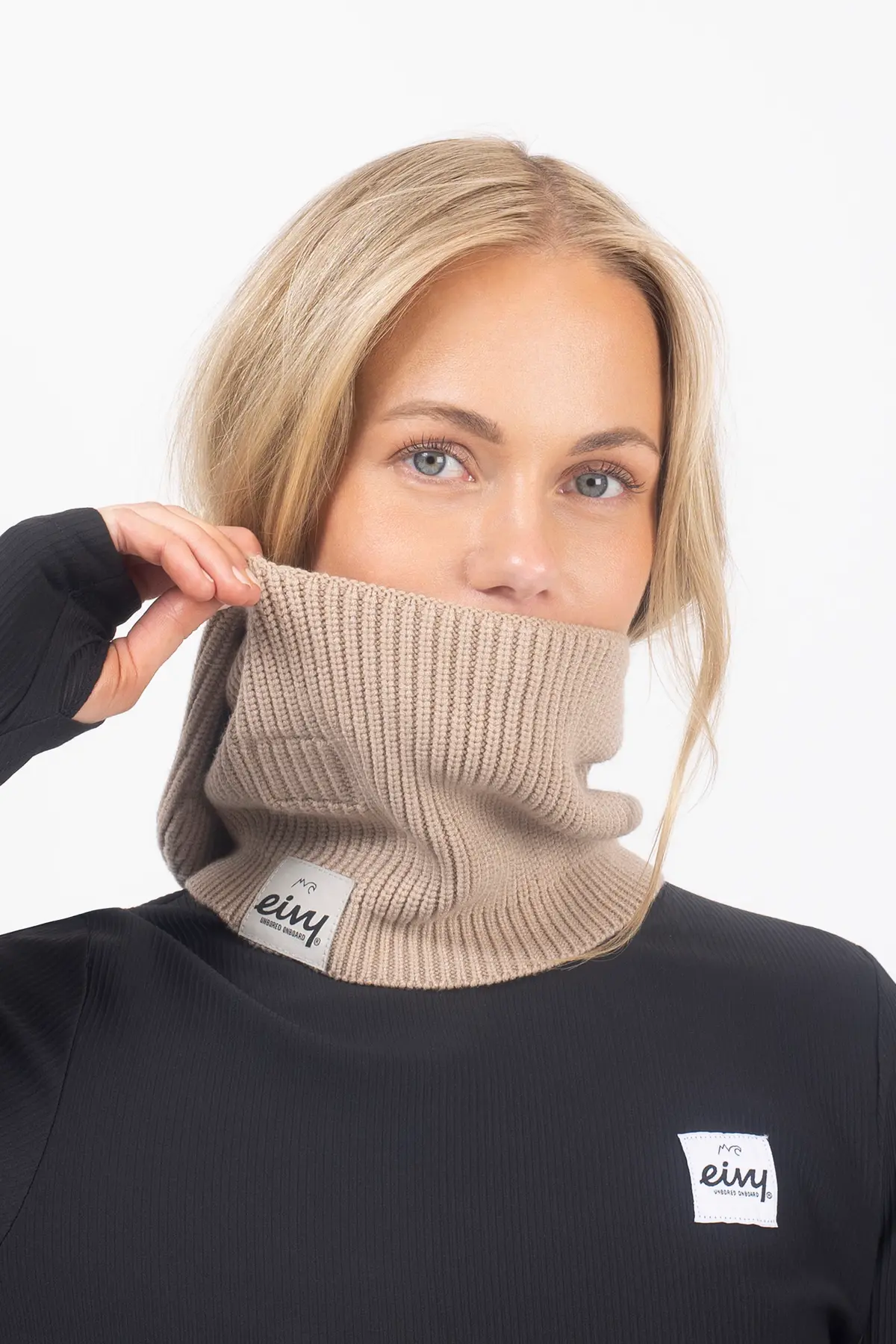Foldable Knit Balaclava Beanie - Sand | One Size