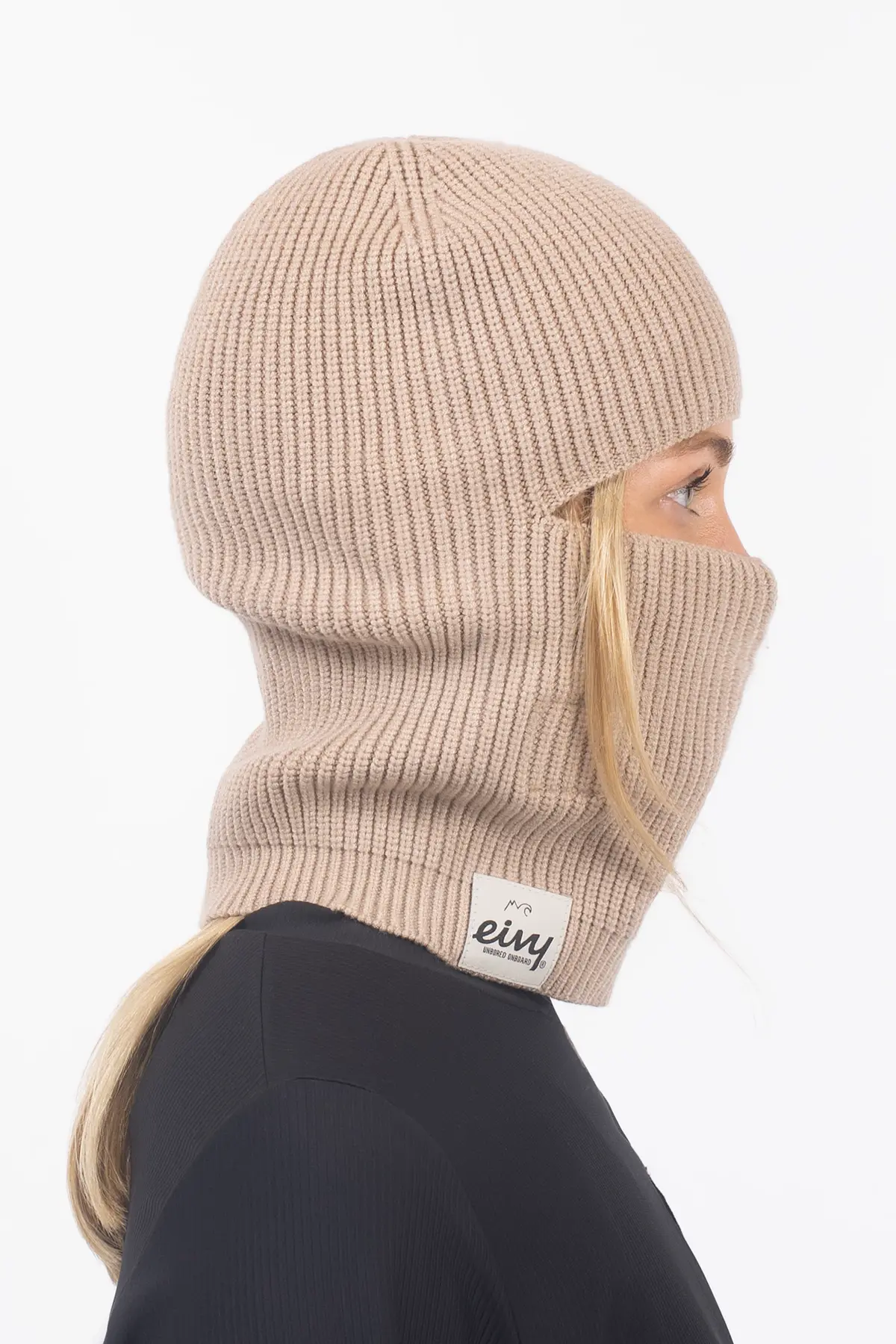 Foldable Knit Balaclava Beanie - Sand | One Size