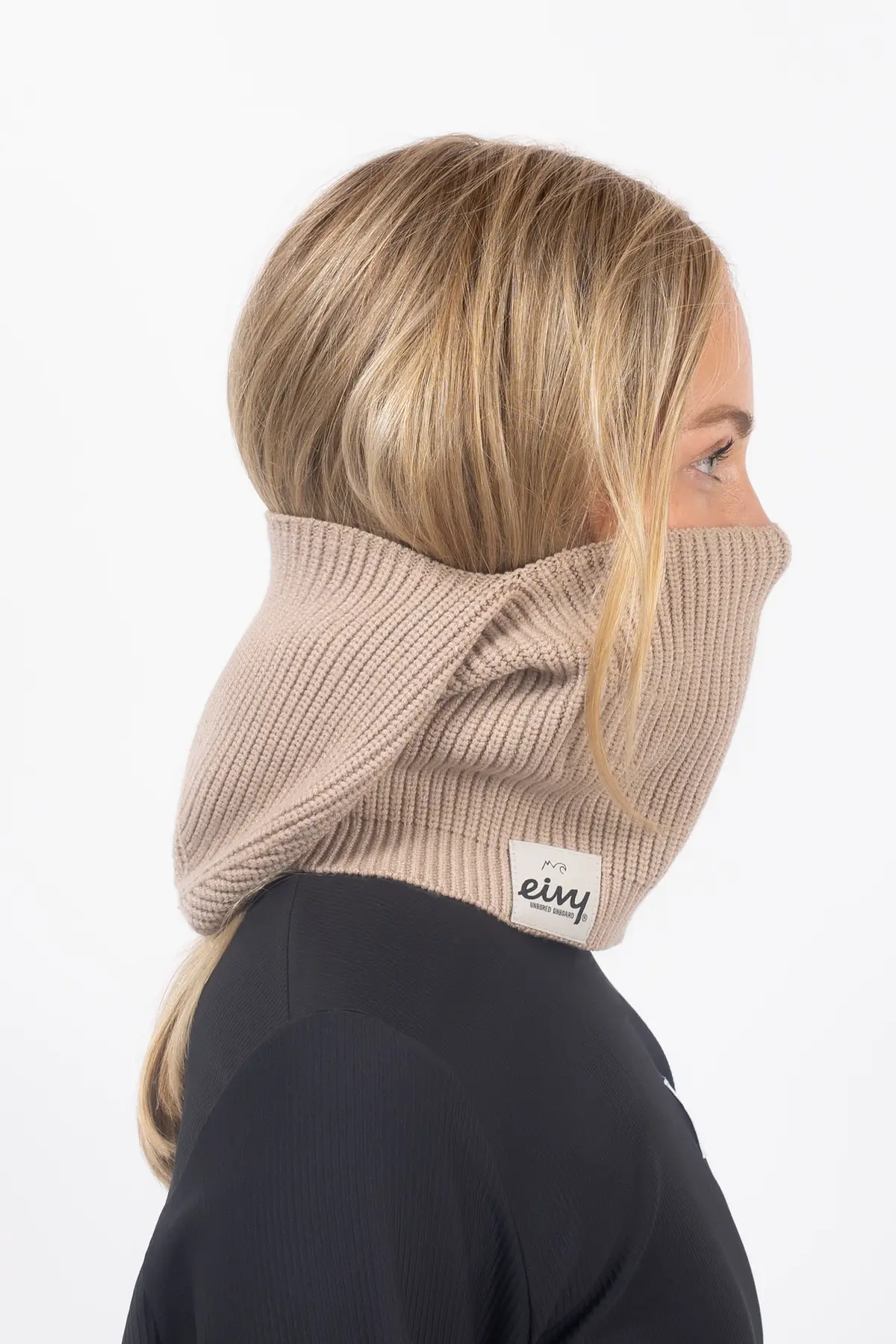 Foldable Knit Balaclava Beanie - Sand | One Size