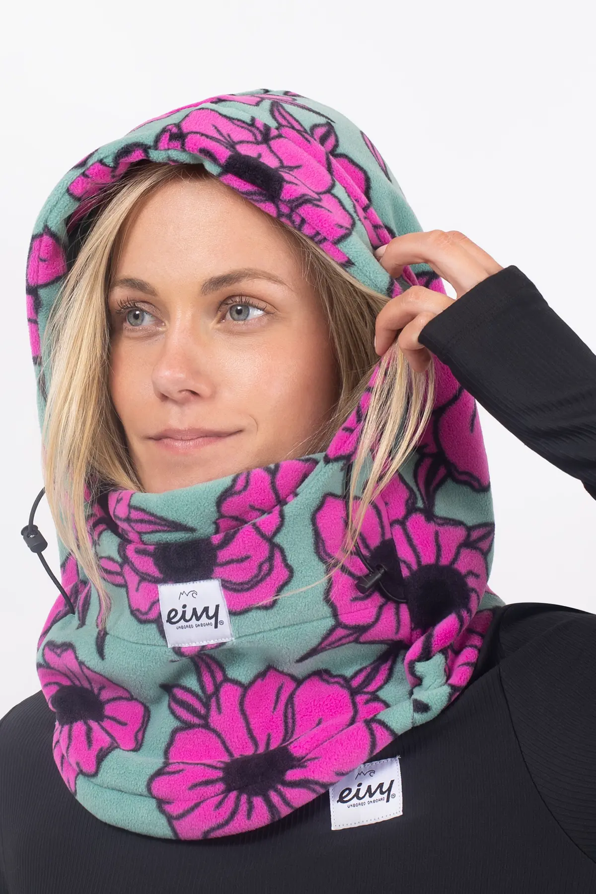 Mandy Fleece Balaclava - Turquoise Flower | One Size
