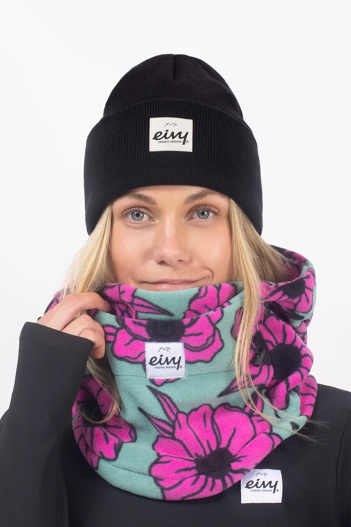 Mandy Fleece Balaclava - Turquoise Flower | One Size