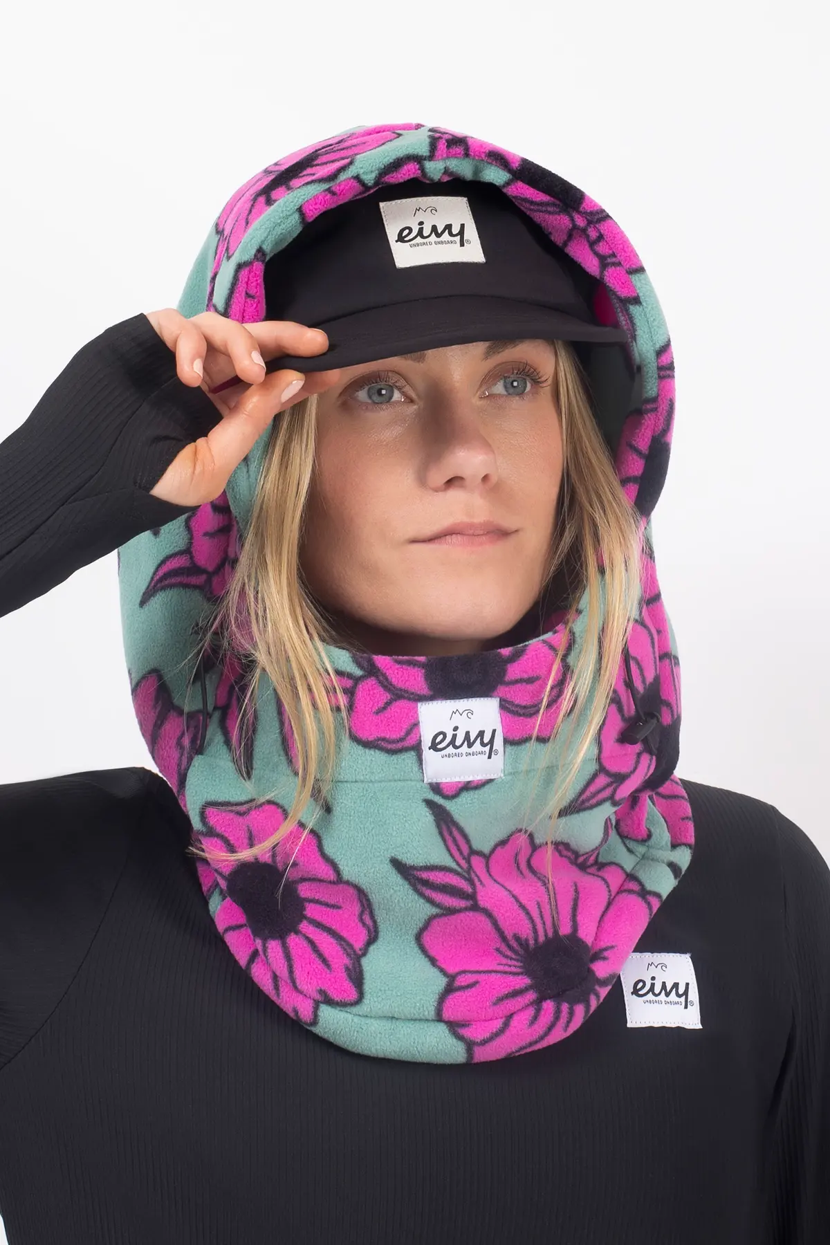 Mandy Fleece Balaclava - Turquoise Flower | One Size