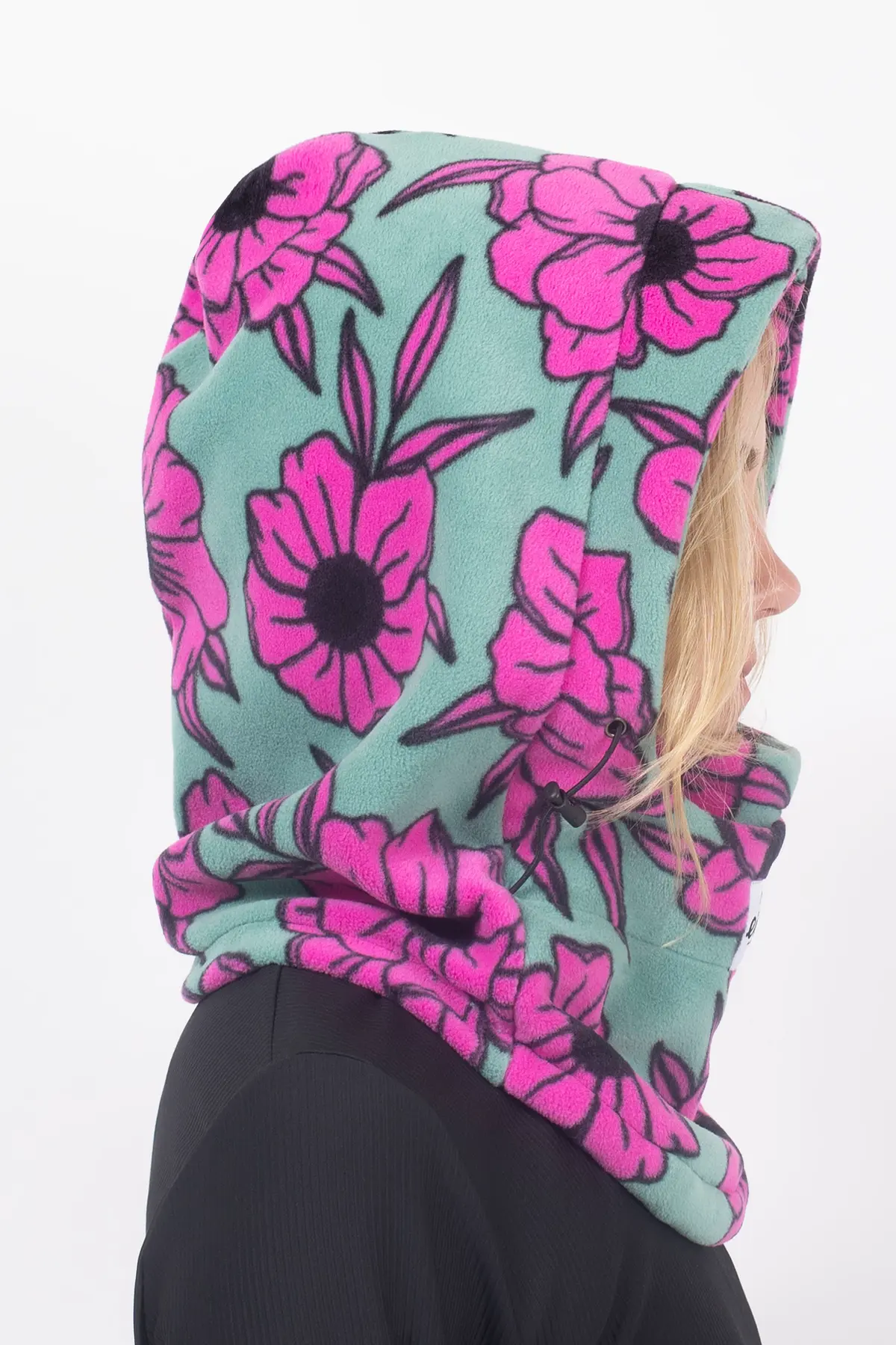 Mandy Fleece Balaclava - Turquoise Flower | One Size