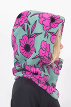 Mandy Fleece Balaclava - Turquoise Flower | One Size