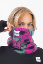 Beanie Sherpa Neckwarmer - Turquoise Flower
