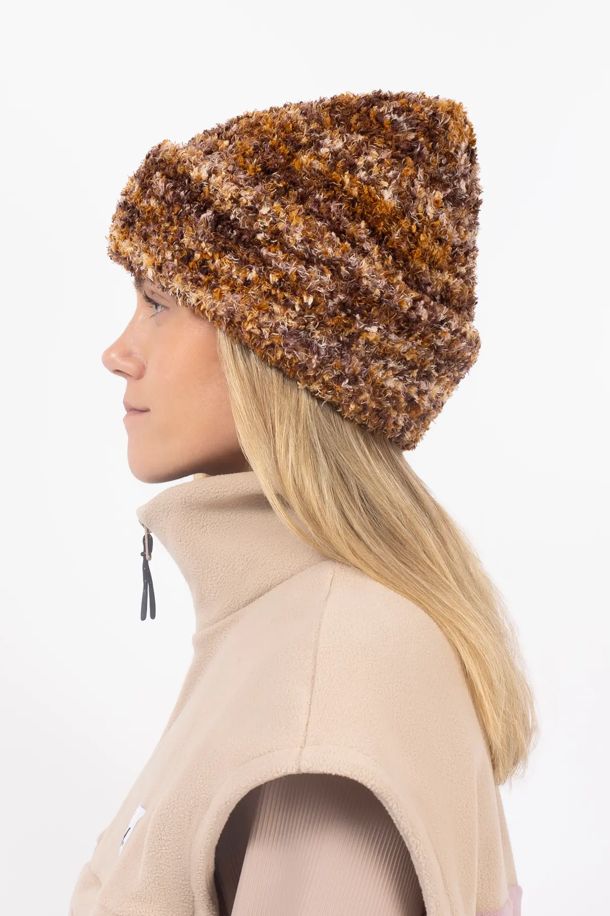 Boucle Knit Beanie - Brown | One Size