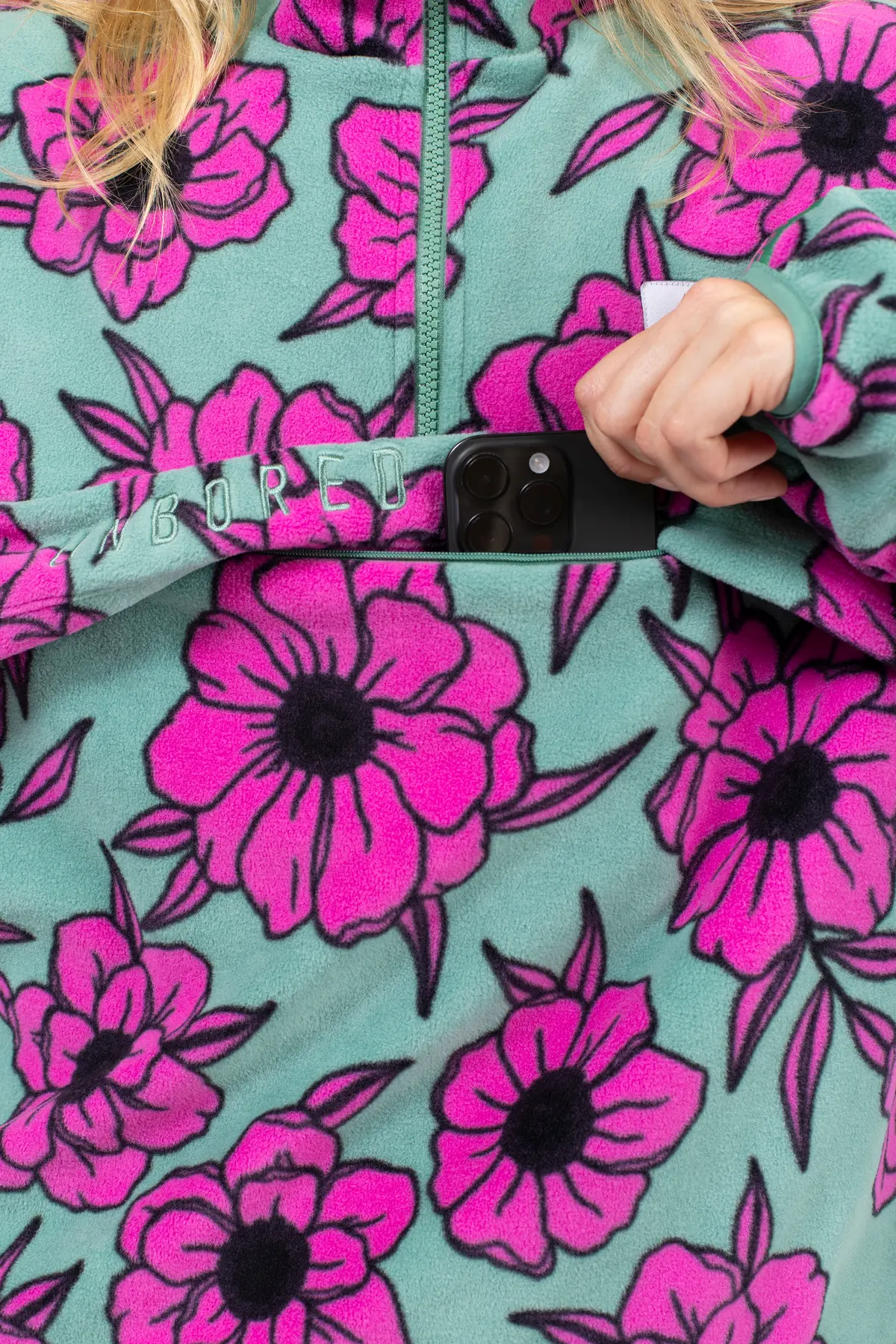 Ball Fleece - Turquoise Flower