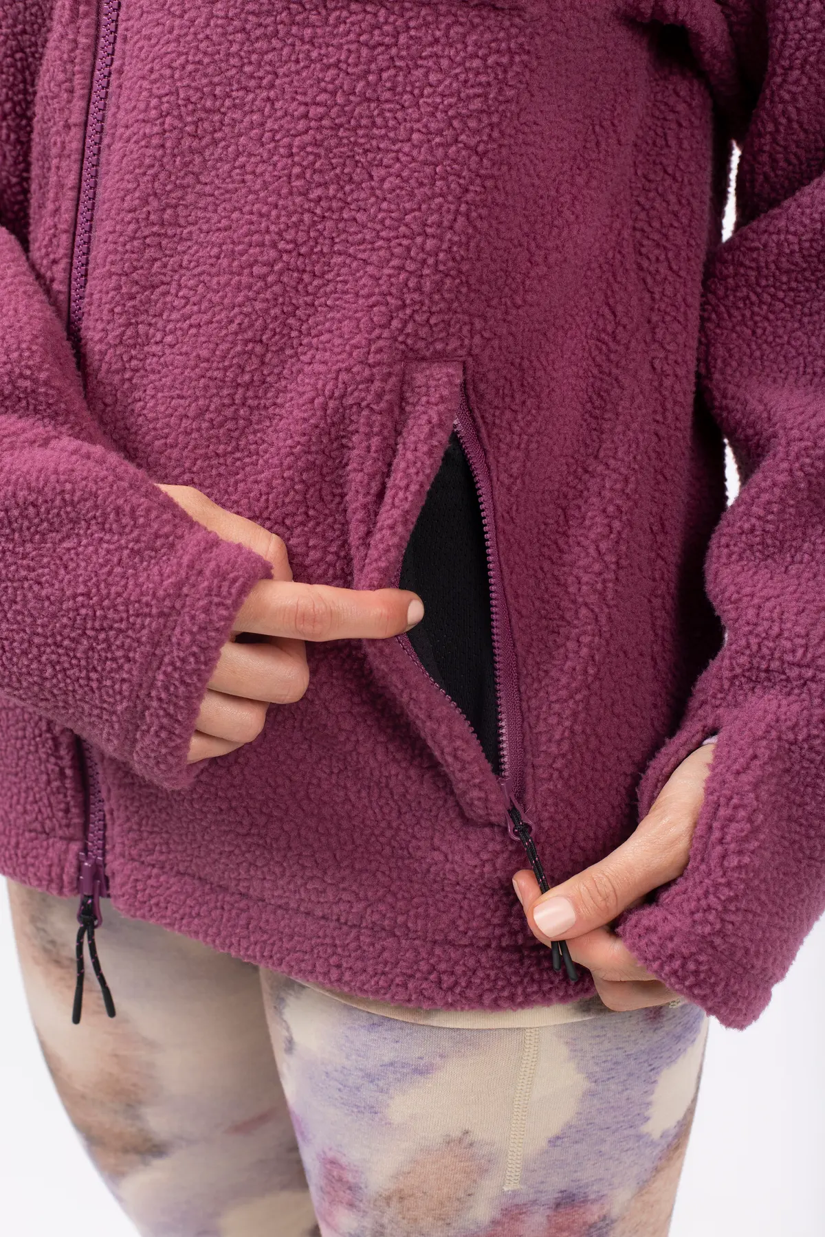 Versa Sherpa Jacket - Pinkgundy