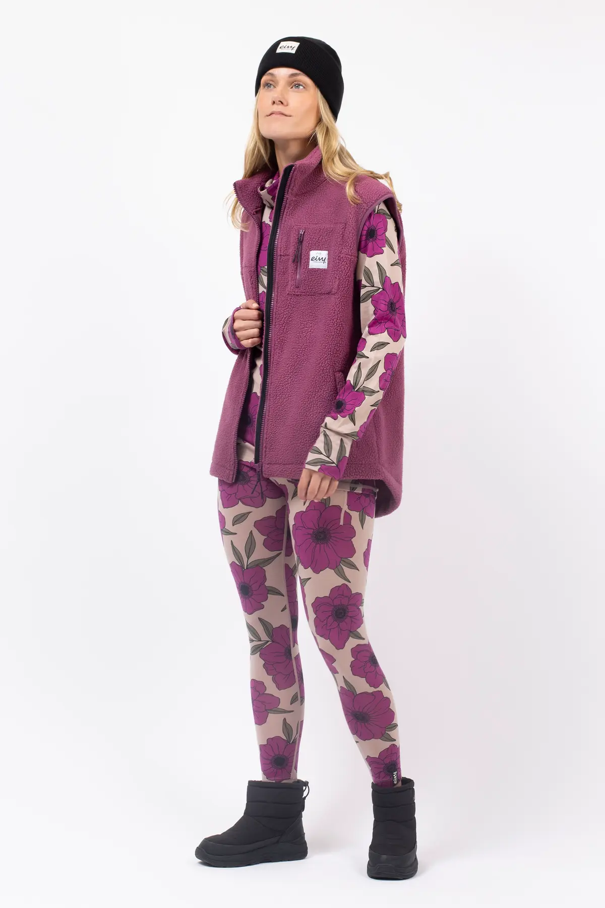 Lumberjackie Sherpa Vest - Pinkgundy