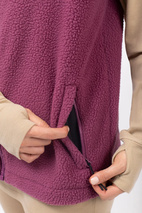 Lumberjackie Sherpa Vest - Pinkgundy