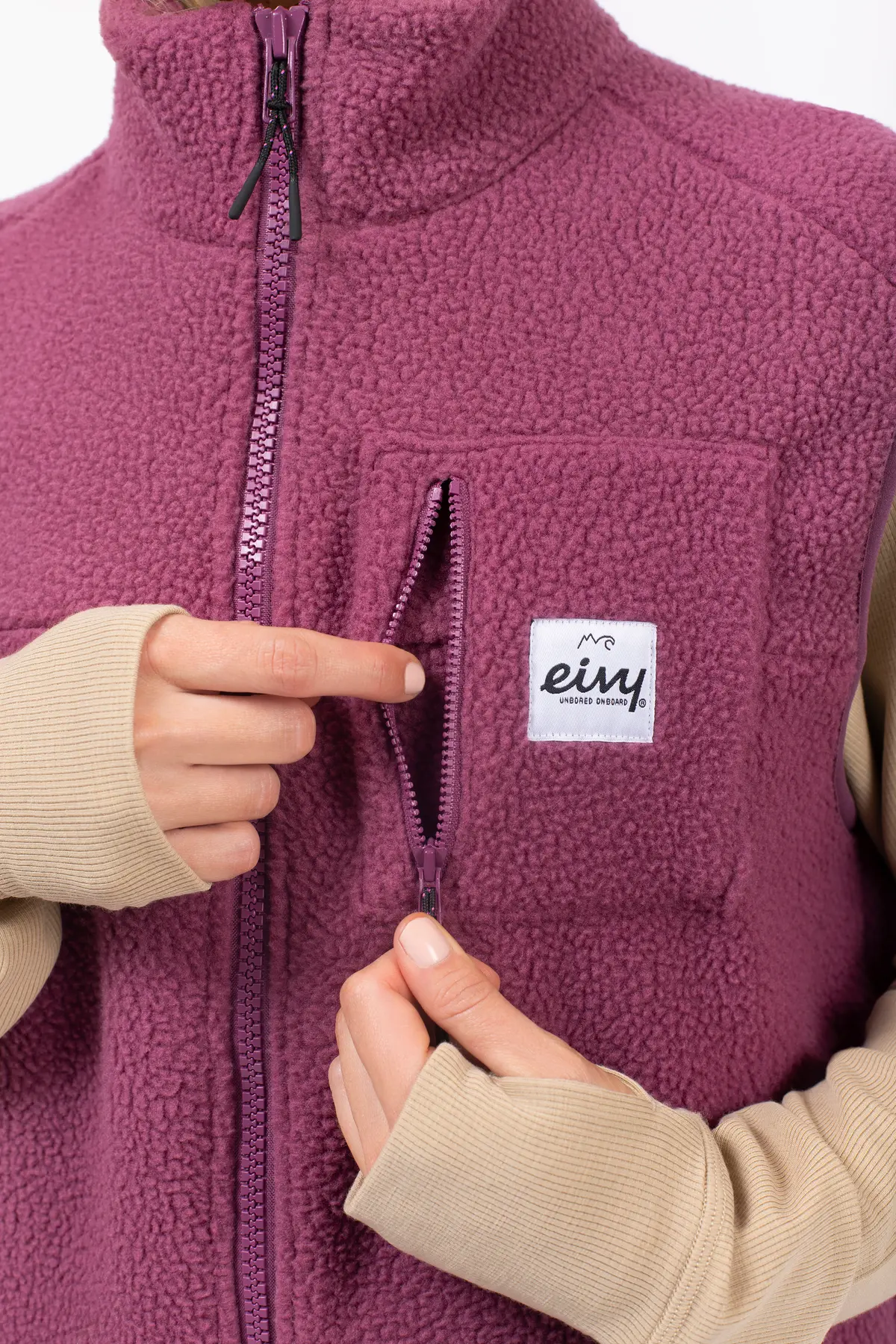 Lumberjackie Sherpa Vest - Pinkgundy