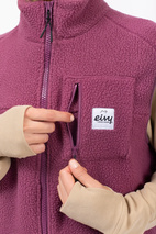 Lumberjackie Sherpa Vest - Pinkgundy