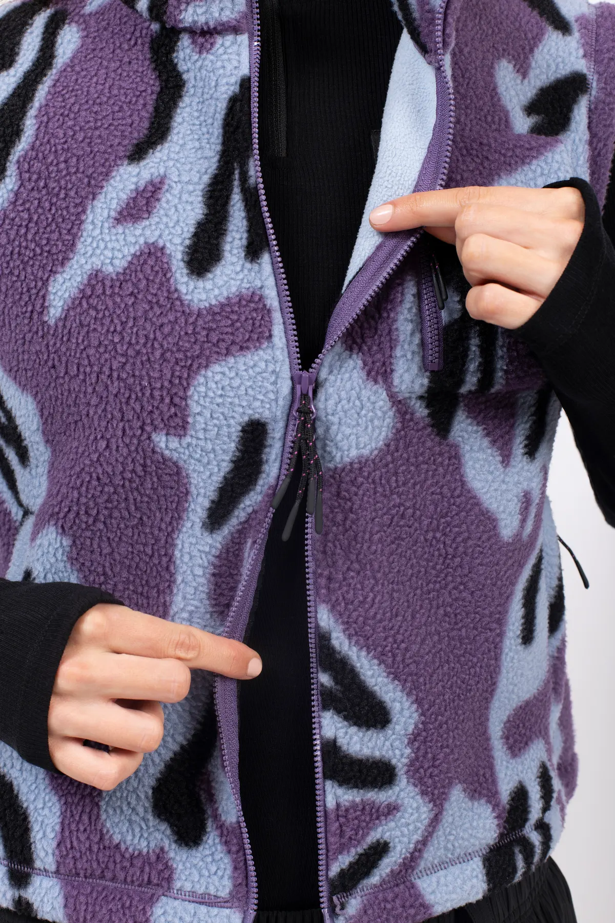 Boxy Sherpa Vest - Purple Stray