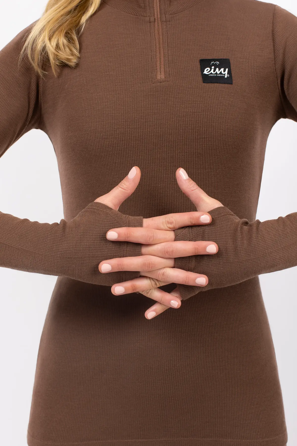 Journey Merino Wool Rib Top - Brown