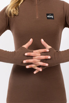 Journey Merino Wool Rib Top - Brown