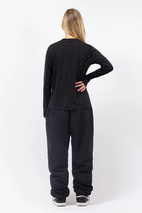 Loose Fit Merino Wool Top - Black Leopard
