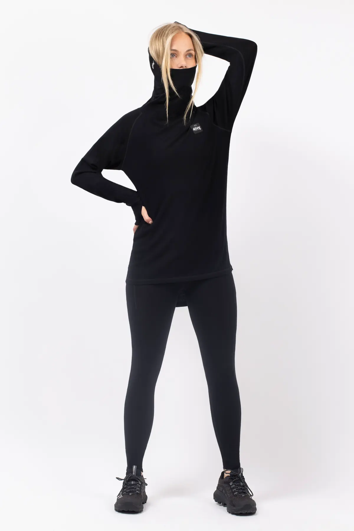 Icecold Merino Wool Gaiter Rib Top - Black