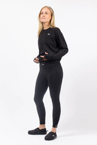 Loose Fit Merino Wool Top - Black Leopard | XL