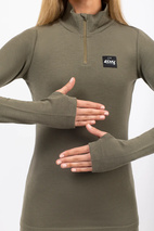 Journey Merino Wool Rib Top - Olive